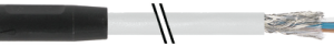 M8 FEMALE 0° A-COD. WITH CABLE SHIELDED PUR 4X0.34 GY 20M