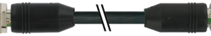 M12 MALE 0° / M12 FEMALE 0° A-COD. SHIELD. PUR 5X0.34 BK 20M