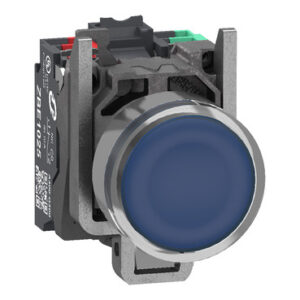 LAMPTRYCKKNAPP BLÅ LED 24V PUSH-IN