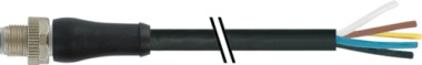 M12 HANE RAK L-KODAD PUR 5X1,5 SVART UL/CSA SLÄPKEDJA 3 M