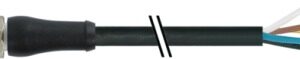 M12 HANE RAK L-KODAD PUR 5X1,5 SVART UL/CSA SLÄPKEDJA 3 M