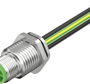 M12 POWER MALE RECEPT. S-COD. REAR PE-X-WIRES 4X2.5 UL 0,5M