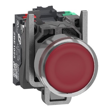 LAMPTRYCKKNAPP RÖD LED 24V PUSH-IN