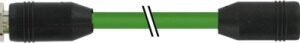 M12 M 0°/M12 F 0° ETHERNET PVC 2X2XAWG22 SHIELDED GREEN 5M