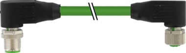 M12 M 90G/M12 F 90G CUBE67 PUR-OB 4X0,5+2X0,25 GREEN 0,5M