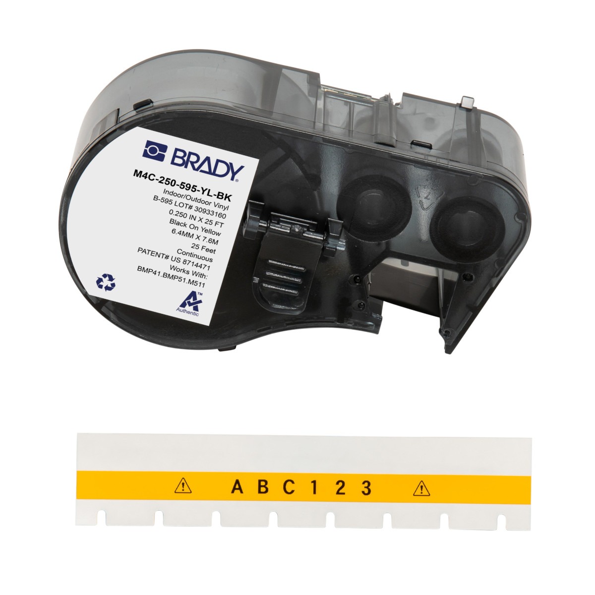 M4C-250-595-YL-BK LABEL PRINTER TAPE