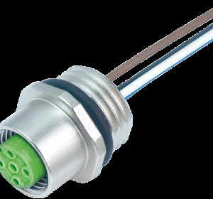 M12 F RECEPTACLE A-COD. FRONT MOUNT V2A PP-WIRES 5X0,34 0,5M