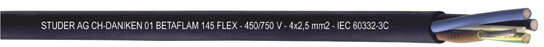 BETAFLAM 145 FLEX 2X0,75 FÄRGM HALOGENFRI VÄRME O FLAMBEST
